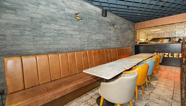 Colorful landscape with blue rock formations